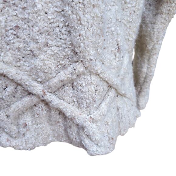 Vintage Woolrich Wool Blend Cable Knit Sweater Rolled Mock Neck Cream Sz M - Picture 5 of 11